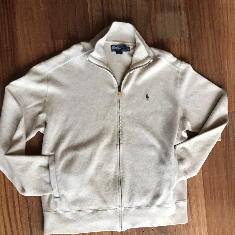 Polo by Ralph Lauren 100% Cotton Cream ZipUp